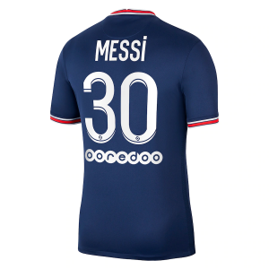Jalkapallo Pelipaidat Paris Saint Germain PSG Lionel Messi 30 Jordan Brand Koti 2021/22 - Lyhythihainen