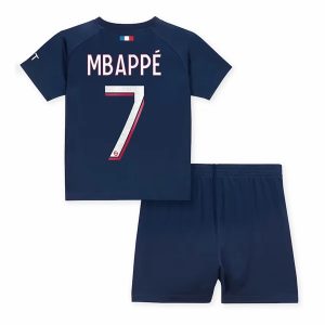 Jalkapallo Peliasut Paris Saint Germain PSG Kylian Mbappé 7 Lasten Vieras 2023/24 – Lyhythihainen